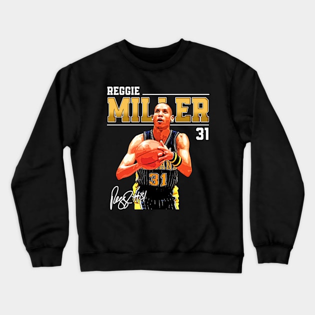 Reggie Miller Choke Sign Basketball Legend Signature Vintage Retro 80s 90s Bootleg Rap Style Crewneck Sweatshirt by CarDE